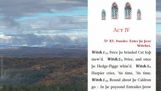 Panoramic landscape photograph created for Macbeth, depicting layered storm clouds above an immense forested horizon. Presented without text, the image evokes the play’s atmosphere of prophecy, distance, and gathering dread.