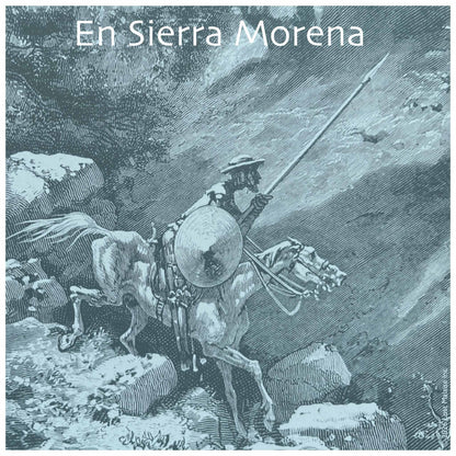 Cover artwork for Don Quixote en Sierra Morena in the Fifth Folio edition featuring Gustave Doré’s depiction of Don Quixote in vainglorious pursuit.